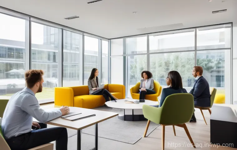 피드백 활용에 대한 직원 인식 조사 - **Prompt:** A dynamic office scene showcasing technology as an ally in continuous feedback. A divers...