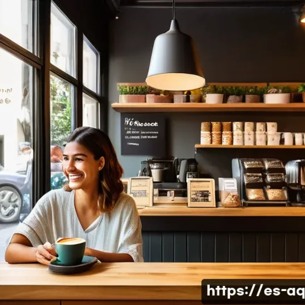 피드백 활용을 위한 성공적인 사례 연구 - A bustling, cozy coffee shop in Barcelona's Gr&agrave;cia neighborhood during morning hours. Sunlight strea...