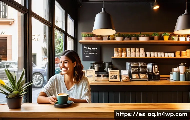 피드백 활용을 위한 성공적인 사례 연구 - A bustling, cozy coffee shop in Barcelona's Gràcia neighborhood during morning hours. Sunlight strea...